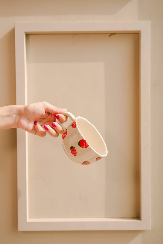 Ceramic Strawberry Coffee Cup