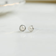 Pearl Button Studs: Gold