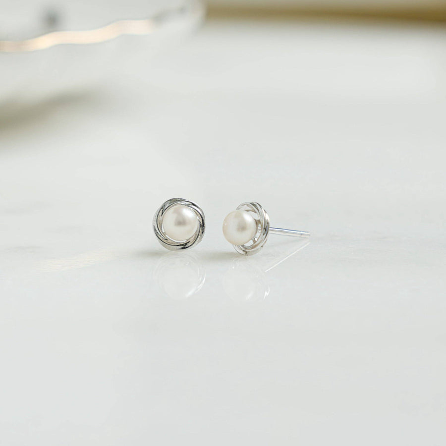 Pearl Button Studs: Gold