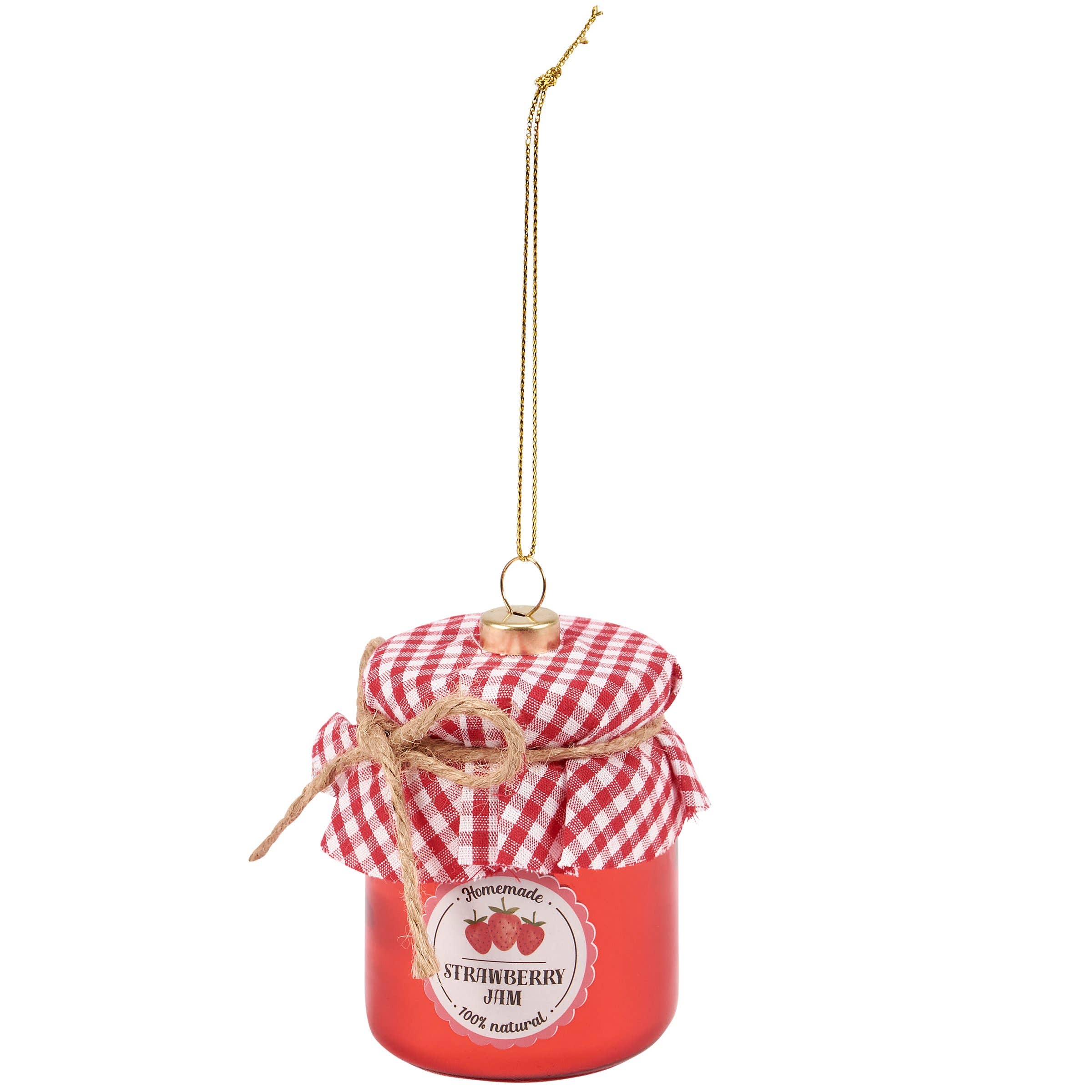 Glass Strawberry Jam Ornament