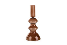 Load image into Gallery viewer, Retro Glass Candle Stick Holder- 6 x 2.5 Inches_ Brown