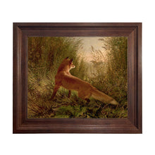 Load image into Gallery viewer, Fox Flushing Ducks Oil Painting Print on Canvas, Gold Frame: Antiqued gold resin / 5" x 6"