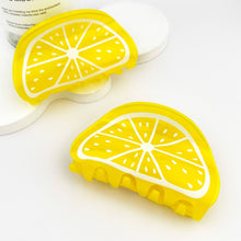 Load image into Gallery viewer, Vibrant Yellow Lemon Fruit Hair Claw Clip – Fresh &amp; Cute: Yellow