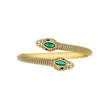Load image into Gallery viewer, Twin Snake Cuff Bracelet: 18K Gold Plated