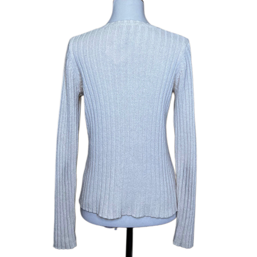 Ralph Lauren Tan Sweater with Lace Up, 1990s, 38” Bust, as is