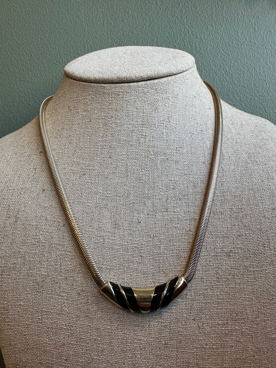 Gold and Black Necklace