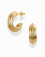 Load image into Gallery viewer, Whitney Hoops: Gold plate