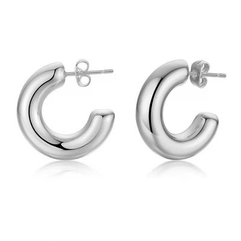 Chloe Mini Hoop: Silver