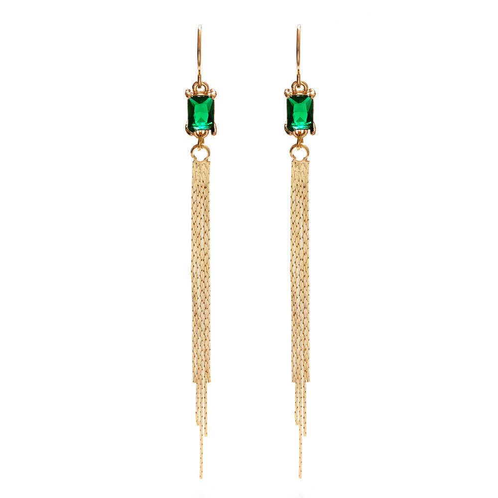 Emerald Duster Holiday Earrings