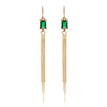 Load image into Gallery viewer, Emerald Duster Holiday Earrings