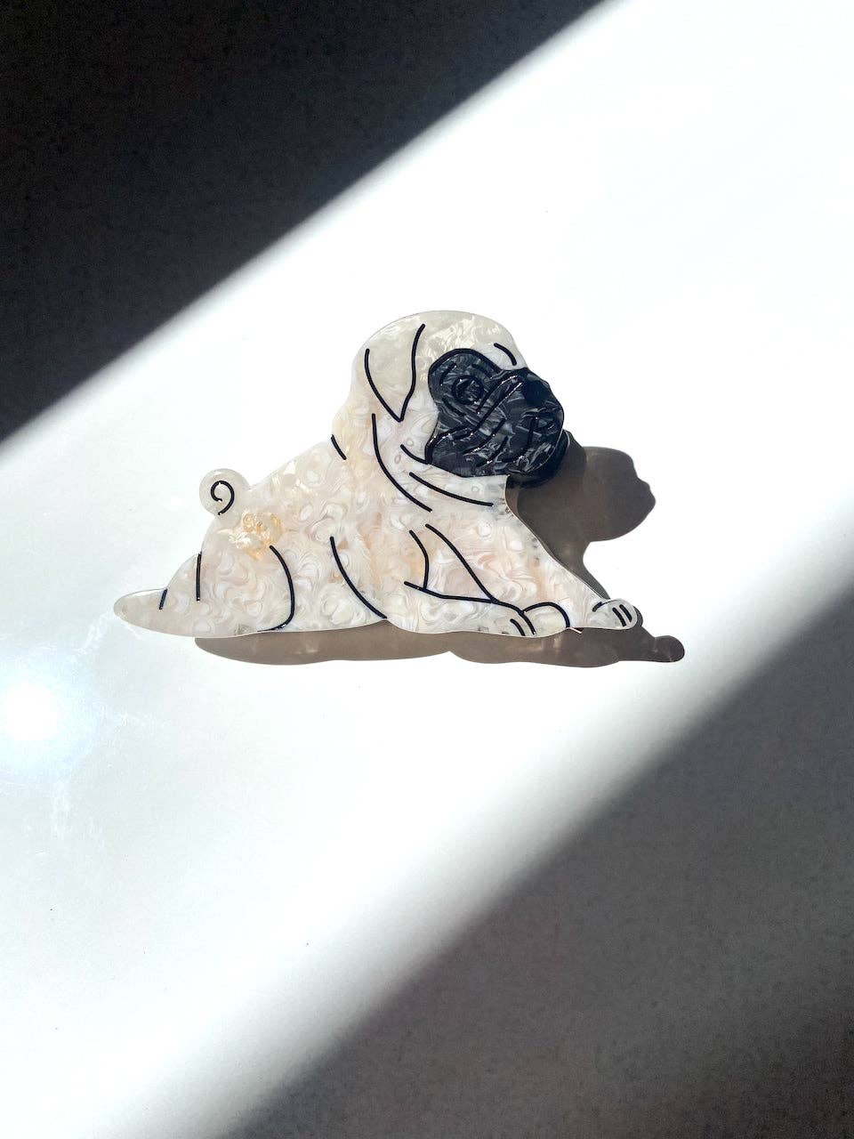 Hand-painted Pug Dog Breed Claw Hair Clip | Eco-Friendly