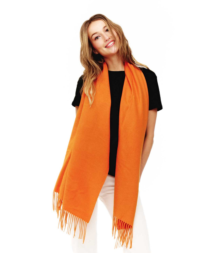 Cozy Woven Cashmere Wrap Shawl Scarf Throw: Brown