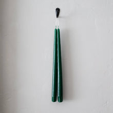 Load image into Gallery viewer, Taper Candles - Pair Christmas Green