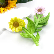 Sunflower flower style hair claw clip: Pink