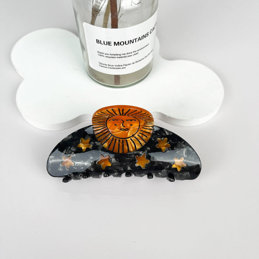 Sun Series Acetate Hair Claw Clip: Black