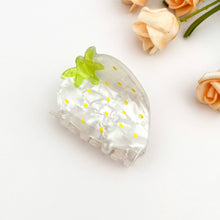 Load image into Gallery viewer, Strawberry Acrylic Printed Hair Claw Clip: Red