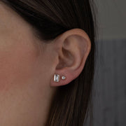 Emerald Cut Stud Earrings: Gold