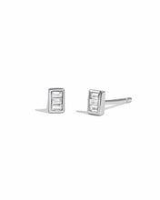 Load image into Gallery viewer, Tiny Baguette Studs: Silver