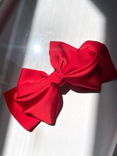 Load image into Gallery viewer, Giant Satin Bow Hair Clip: Beige