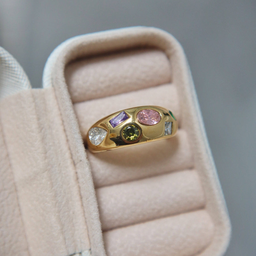 Mosaic Ring | Multicolor Gem Ring: 7