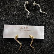 Serpentine Earrings: Silver
