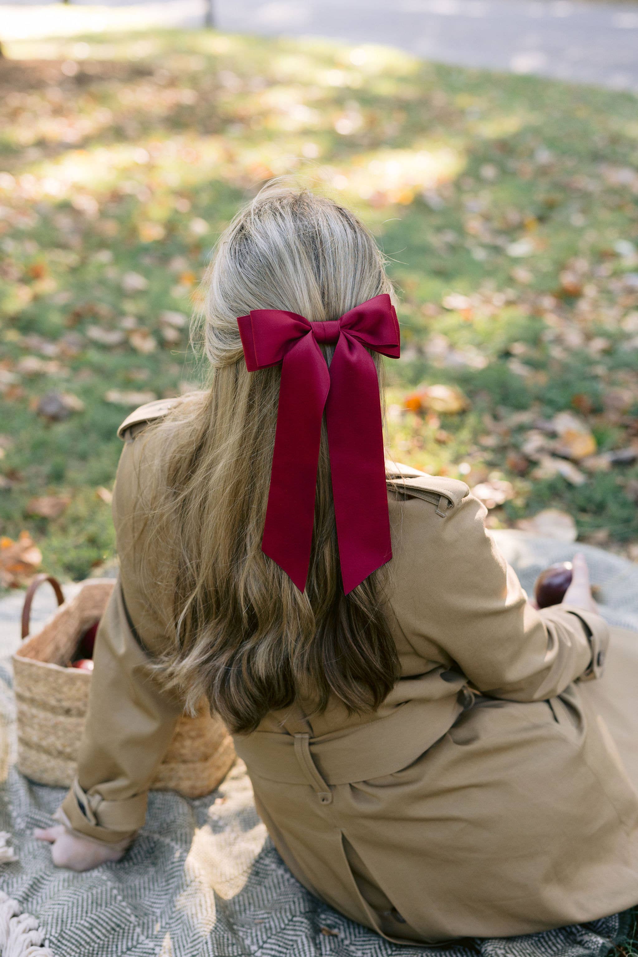 Oversized Matte Satin Hair Bow Barrette | Stella Bow OS: Hazelnut