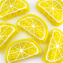 Load image into Gallery viewer, Vibrant Yellow Lemon Fruit Hair Claw Clip – Fresh &amp; Cute: Yellow