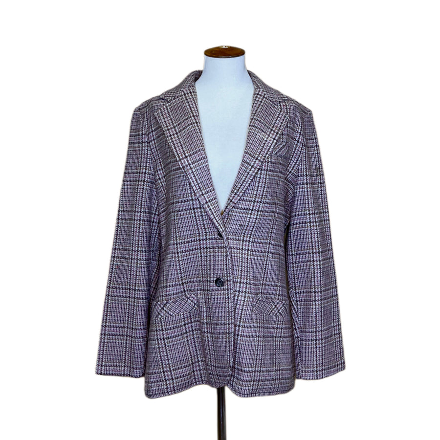 Pink and Brown Tweed Blazer, 1990s, 42” Bust