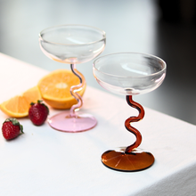 Load image into Gallery viewer, Swirl Cocktail Glasses - Pink- 3.74 x 3.74 x 5.70 Inches
