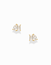 Load image into Gallery viewer, Toi et Moi Studs: Gold plate / Pair