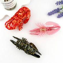 Load image into Gallery viewer, Lobster Pearl-Embellished Acetate Hair Claw Clip: Pink