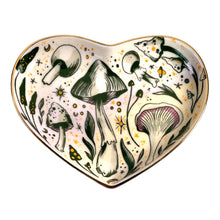 Load image into Gallery viewer, Starry Mushrooms Ceramic Heart Dish