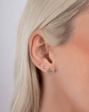 Load image into Gallery viewer, Aquamarine Bezel Dome Studs: Gold