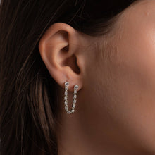 Load image into Gallery viewer, Two-Piercing Tennis Chain Link Studs: Gold
