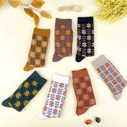 Combed cotton women's British style retro mid-calf socks: Brown
