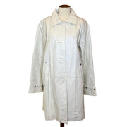 White Leather Trench, 1980s, 42” Bust, as is