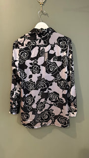 Black and White Sheer Button Down, 1990s, 40” Bust