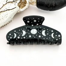 Load image into Gallery viewer, Night Sky Acetate Hair Claw Clip – Starry Galaxy Design: Black