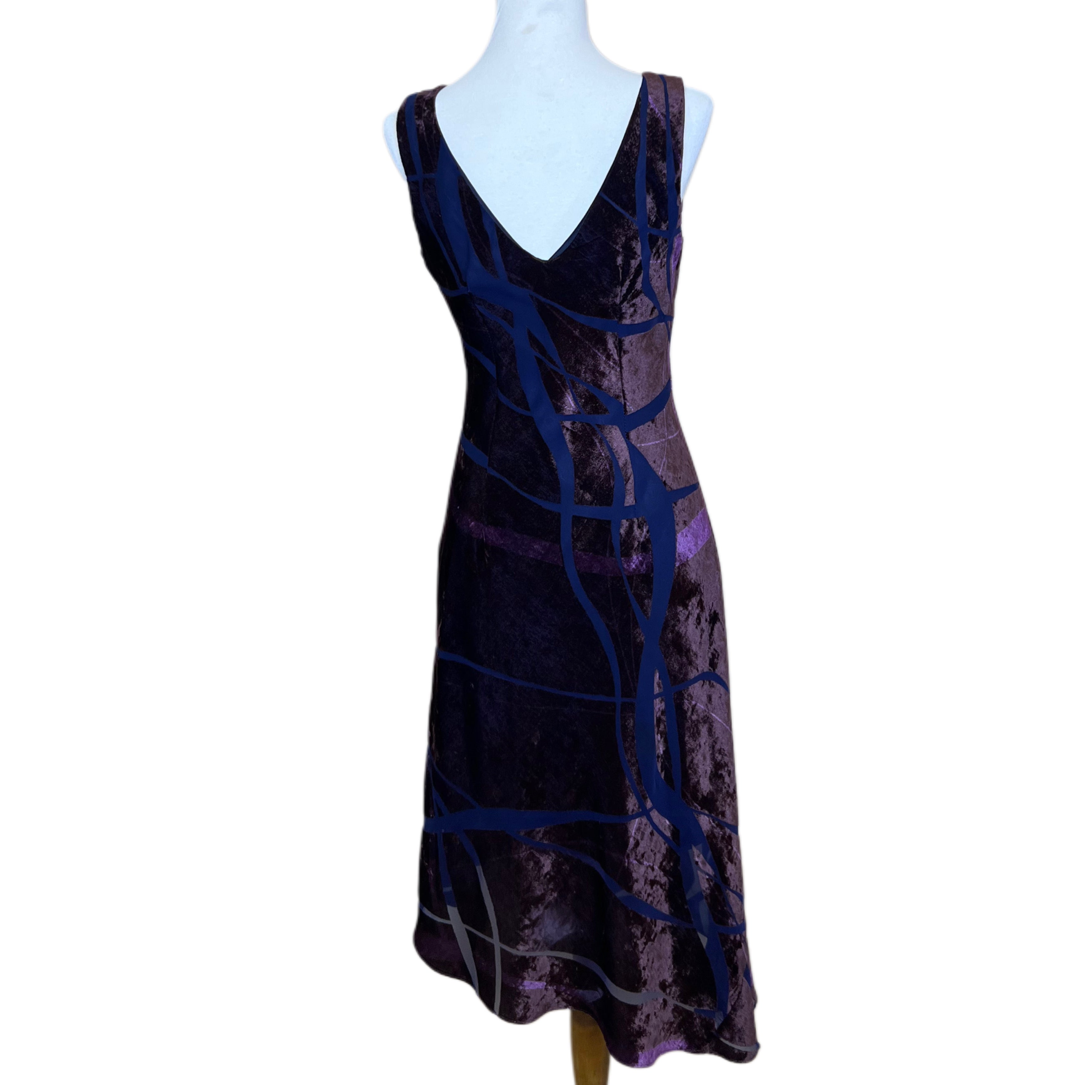 Brown Velvet Dress with Black, 1990’s, 38” Bust