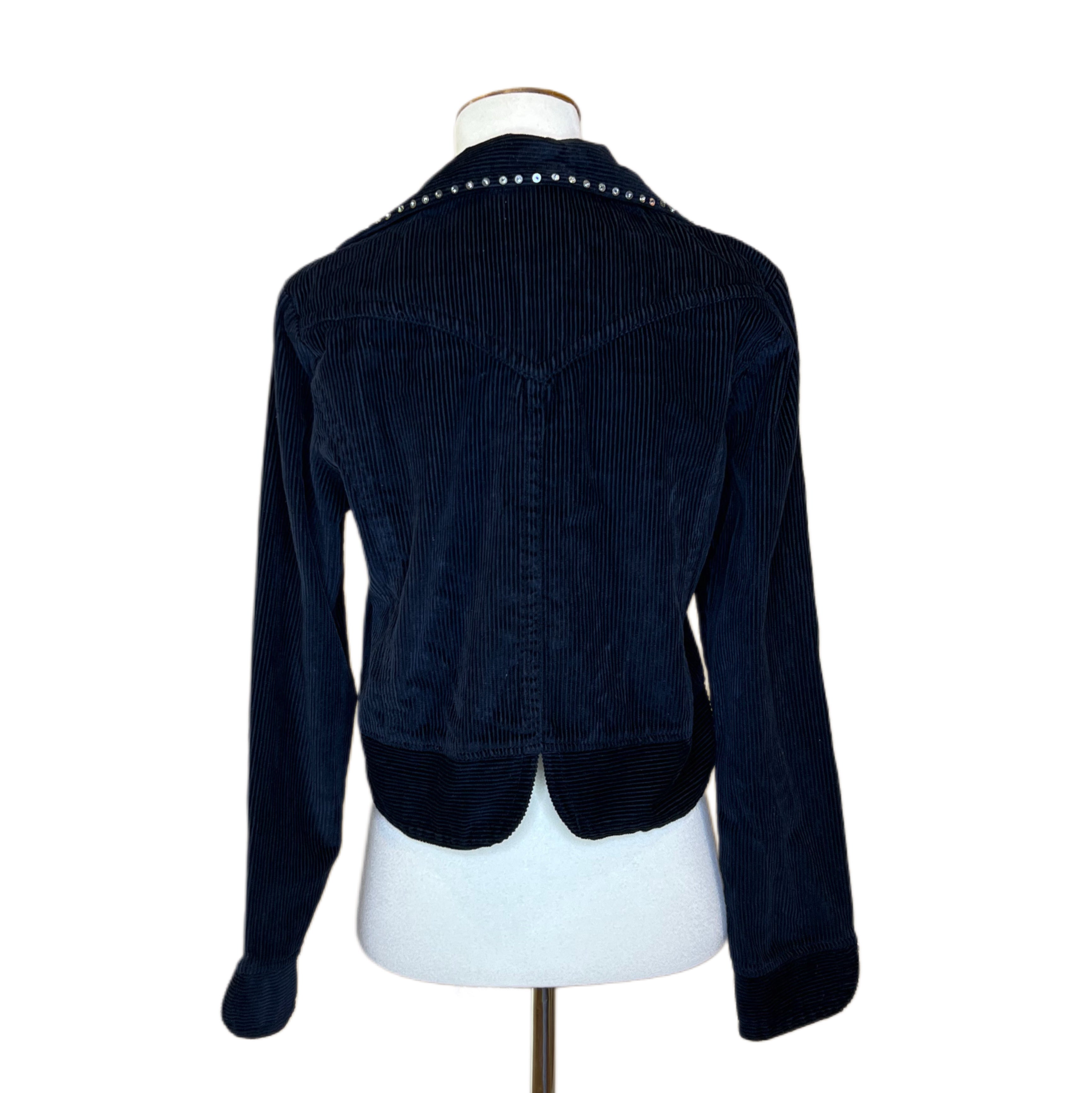 Black Cowgirl Corduroy Jacket, 1990s, 36” Bust