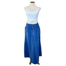 Load image into Gallery viewer, Denim Maxi Skirt, 1990’s, 30” Waist
