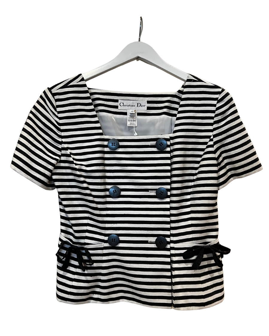 Howell W - Dior Striped Sailor Top, 1980's, 36" Bust