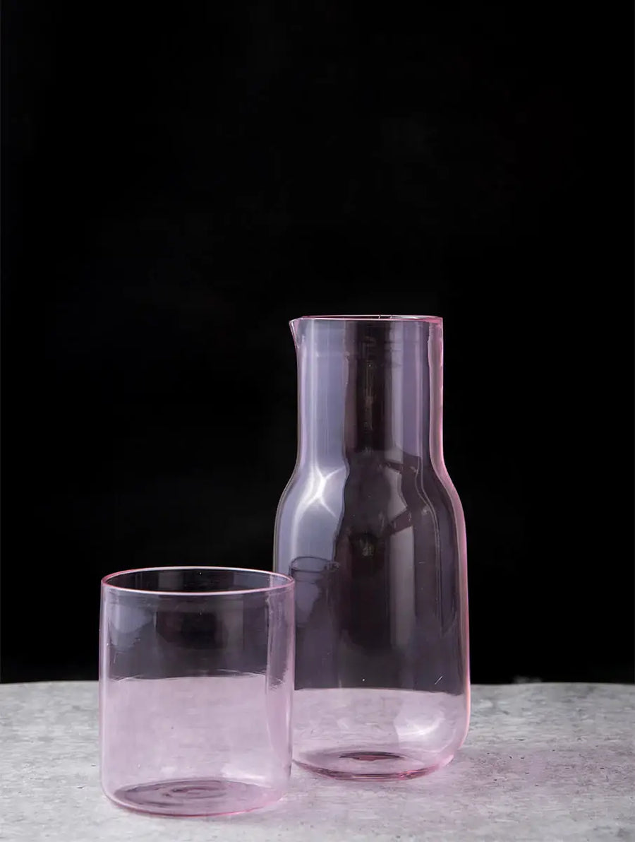 Handcrafted  Glass Carafe- Pink