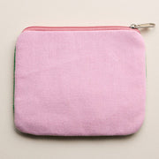 Beaded Sardine Tin Clutch – Pink Hand-Embroidered Sequin Zip Pouch: MT / ONE