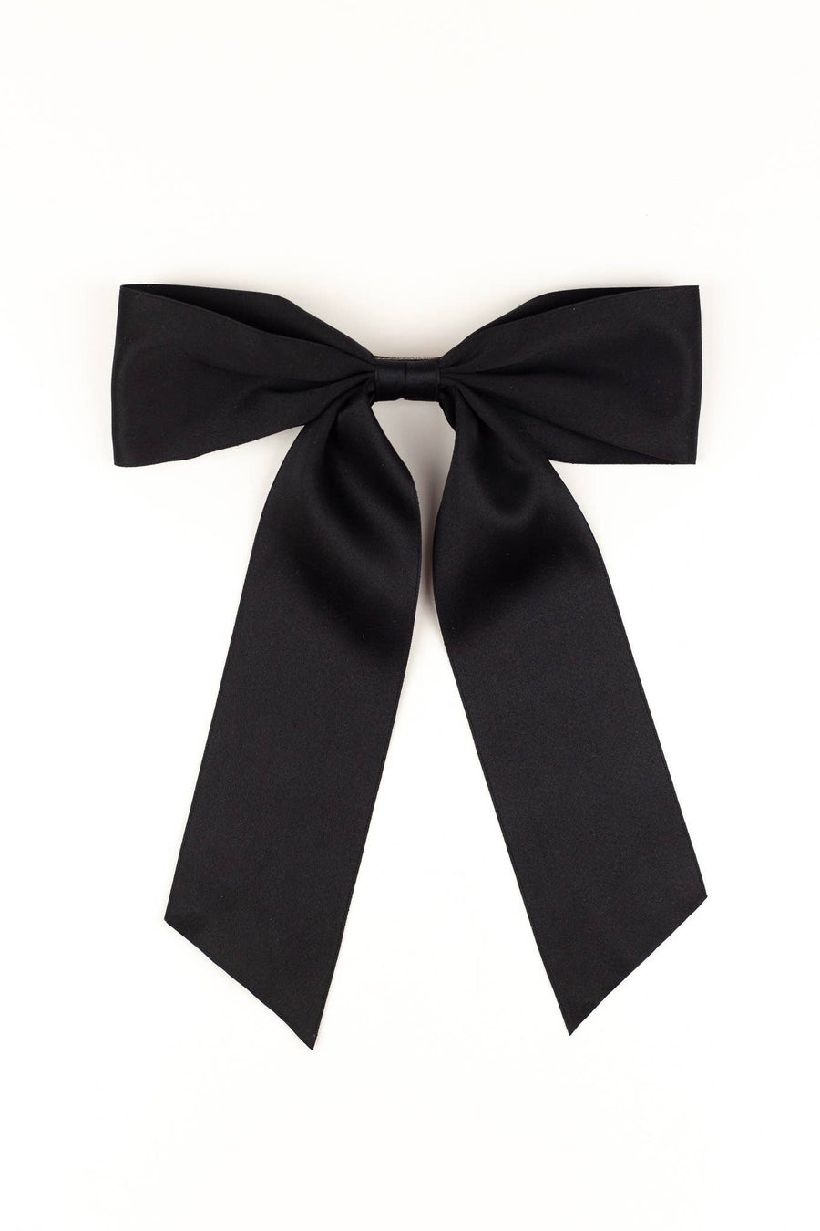 Oversized Matte Satin Hair Bow Barrette | Bailee Bow OS: Black