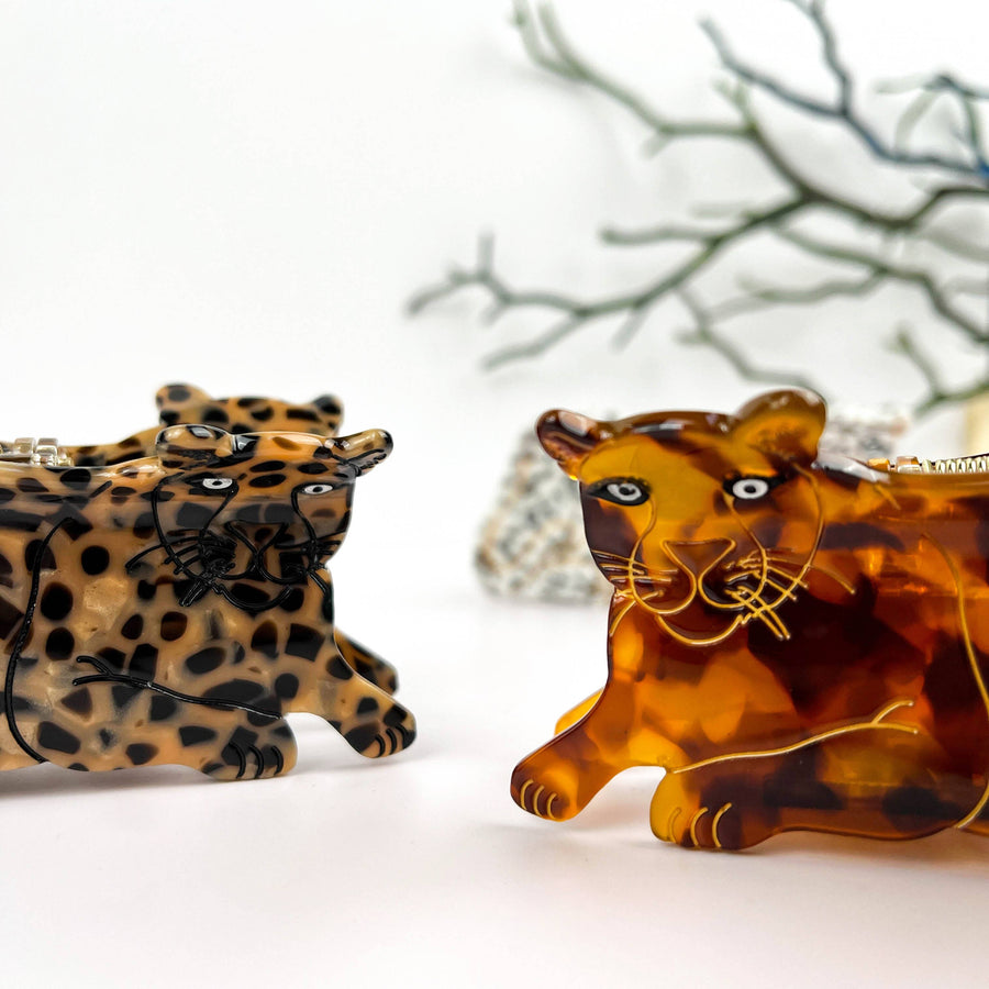 Lazy African Leopard Acetate Hair Claw Clip: A