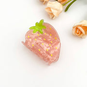 Strawberry Acrylic Printed Hair Claw Clip: Red