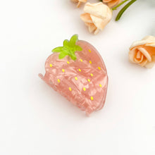Load image into Gallery viewer, Strawberry Acrylic Printed Hair Claw Clip: Red