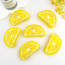 Load image into Gallery viewer, Vibrant Yellow Lemon Fruit Hair Claw Clip – Fresh &amp; Cute: Yellow