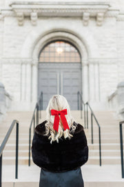 Large Velvet Hair Bow Barrette for Women | Bailee Bow: Moss